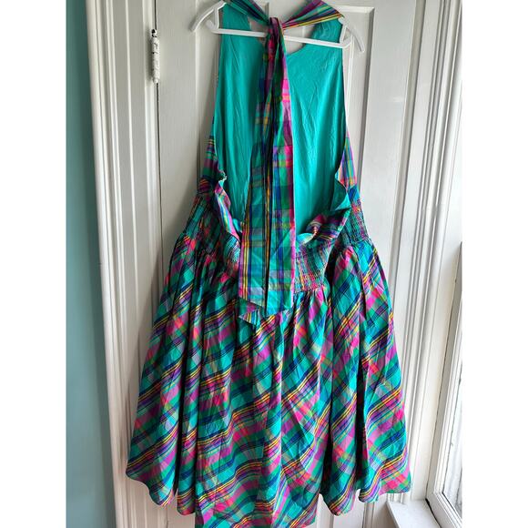 Christopher John Rogers x Target Bow Back Plaid Halter Dress Plus 28W 30W NWT - Picture 6 of 9